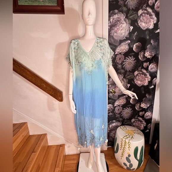 Free People Esme Embellished Maxi Dress Stars Celestial/ size XS - Picture 6 of 9